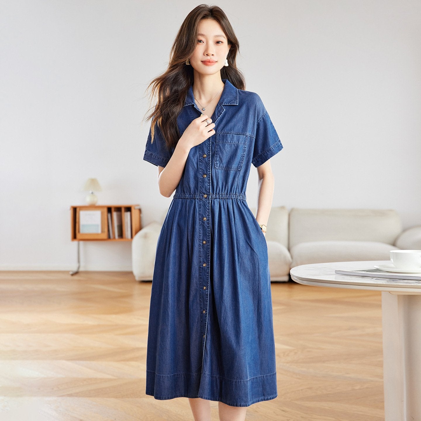 Slim Tencel Denim Dress