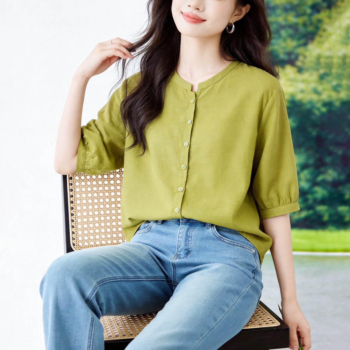 Elegant 3/4 Sleeve Blouse