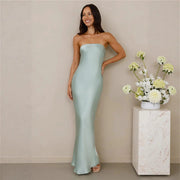 Backless Lace-Up Long Dress