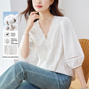 Elegant V-Neck Blouse