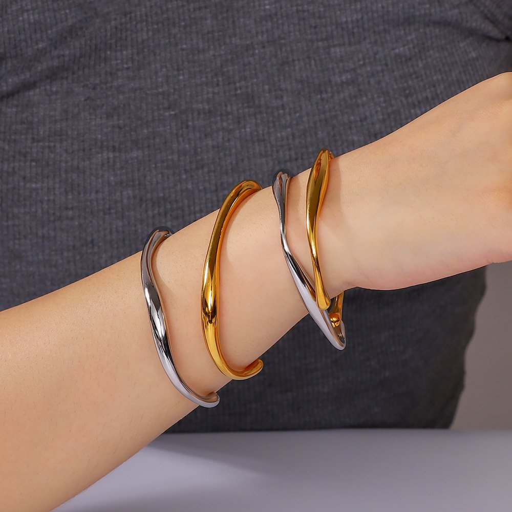 Minimalist Titanium Steel Irregular Bracelet