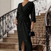 Womens Slit Figure-hugging Sheath Dress
