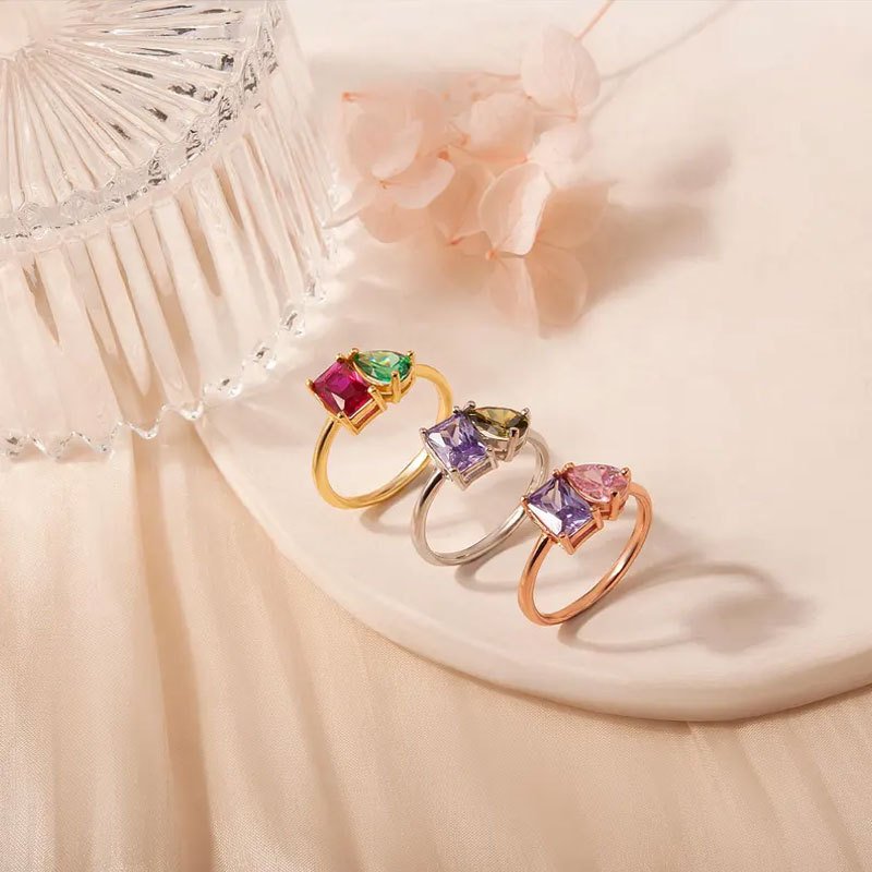 Birthstone Rings for Women - Minimalist Copper Design