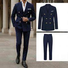 Complete Slim Fit Navy Blue Suit Set for Men