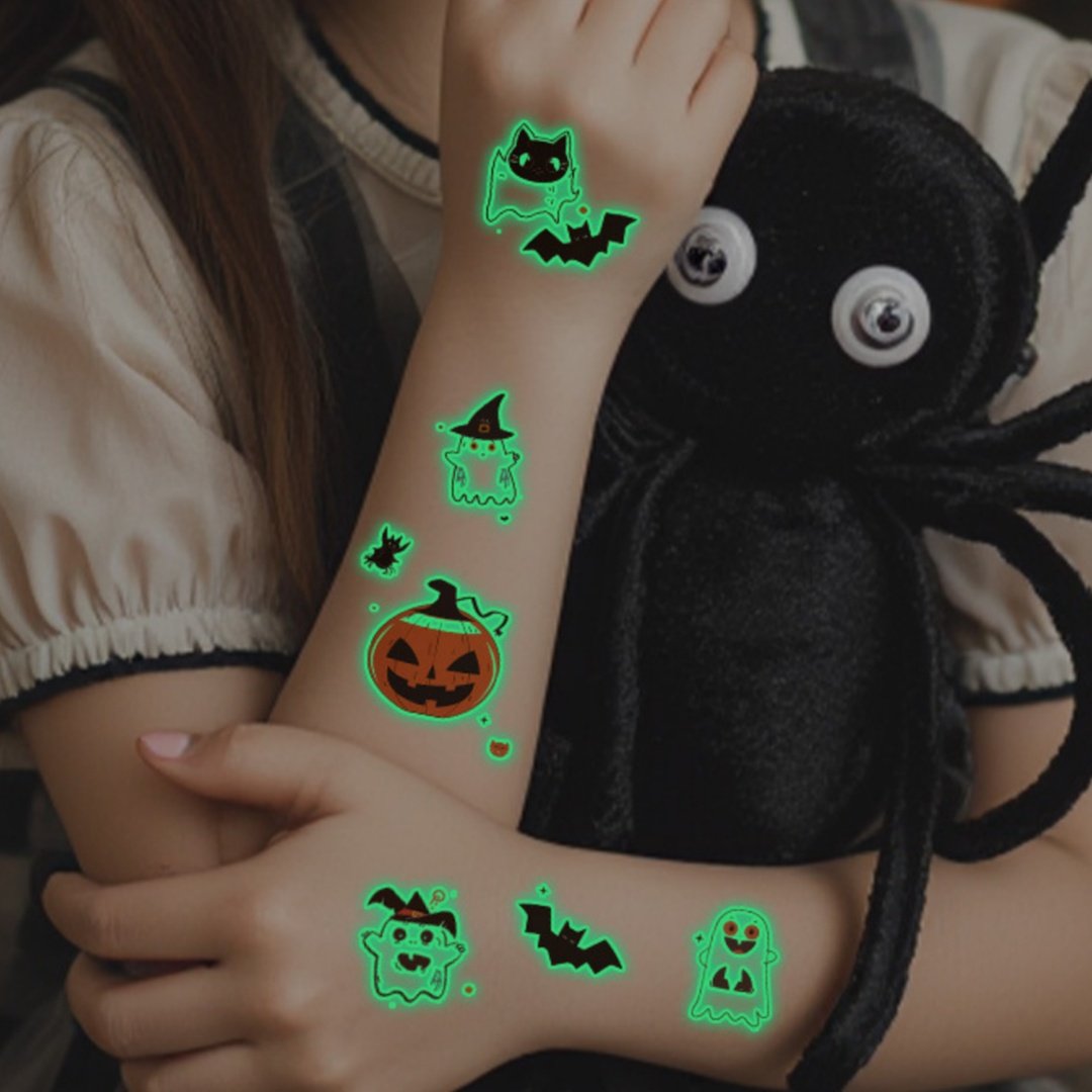 Glow-in-the-Dark Halloween Tattoos for Kids & Adults