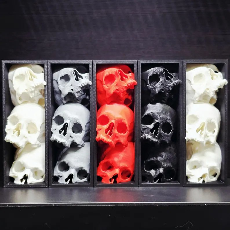 Black and White Skull Bookend Decoration for Home