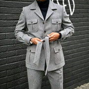Urban Slim-fit Coat with Multiple Pockets for Men