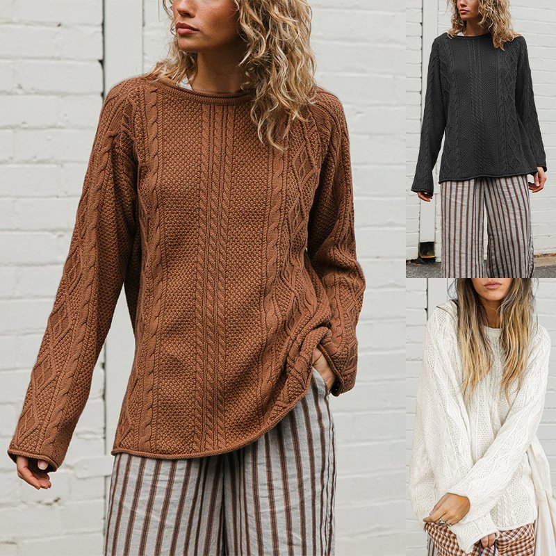 Comfortable Cable-knit Sweater for Women