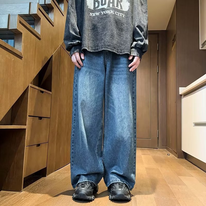 High-End Distressed Blue Jeans for Men