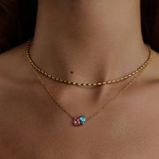 December Birthstone Necklace - DIY Gold Plated Stainless Steel Pendant