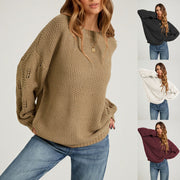 Cozy Solid Color Pullover Sweater for Women
