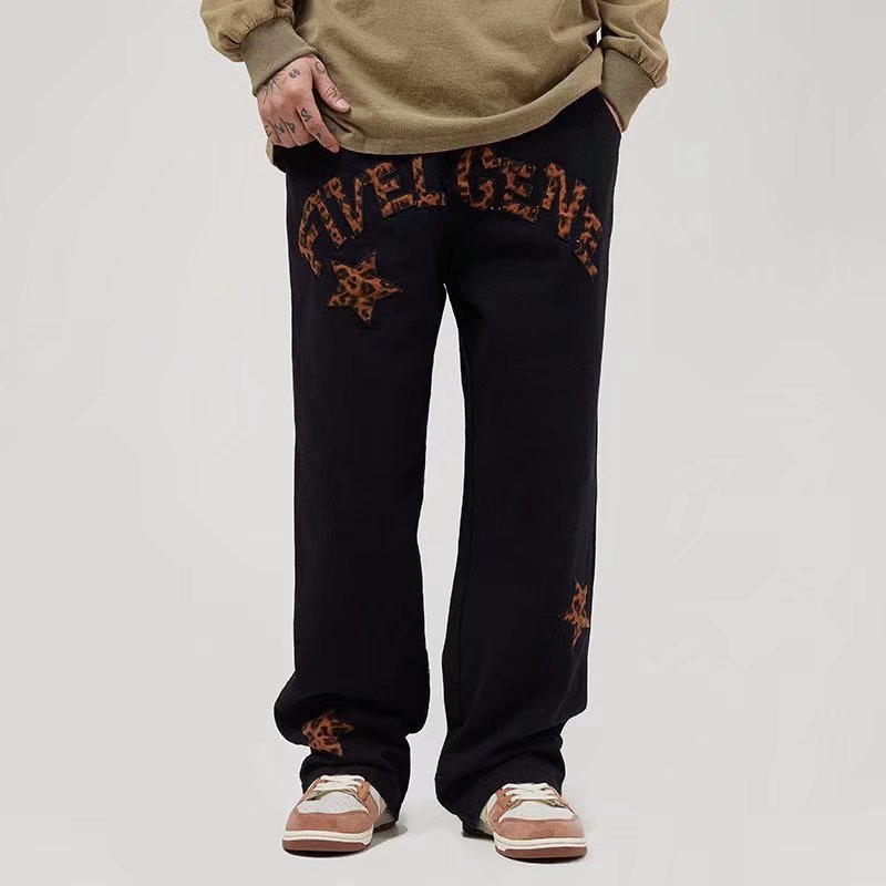 Casual Workwear Pants for Men - Embroidered Details