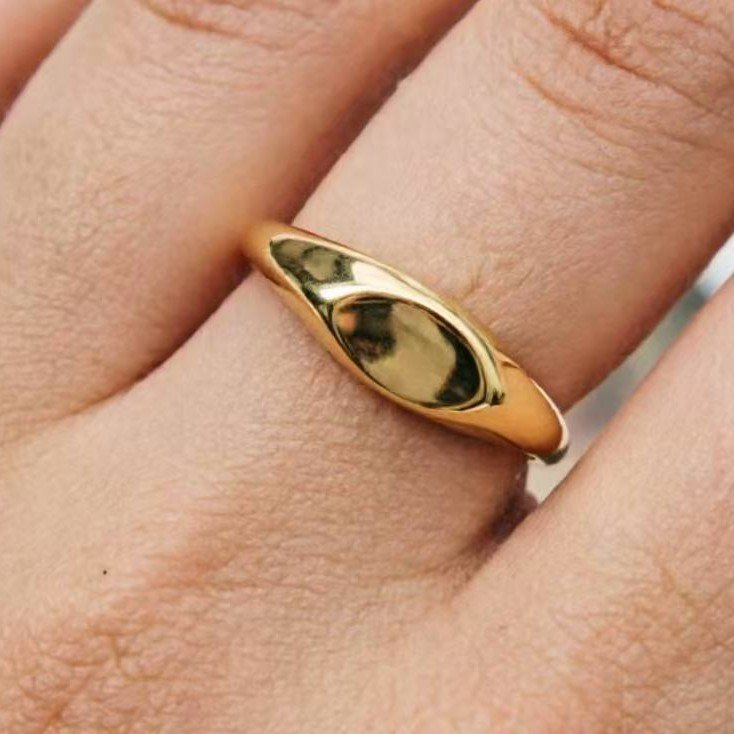 18K Gold-Plated Horse-Eye Ring for Women
