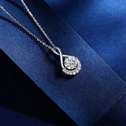 Water Drop Diamond-encrusted Necklace Luxe Minimalist Style