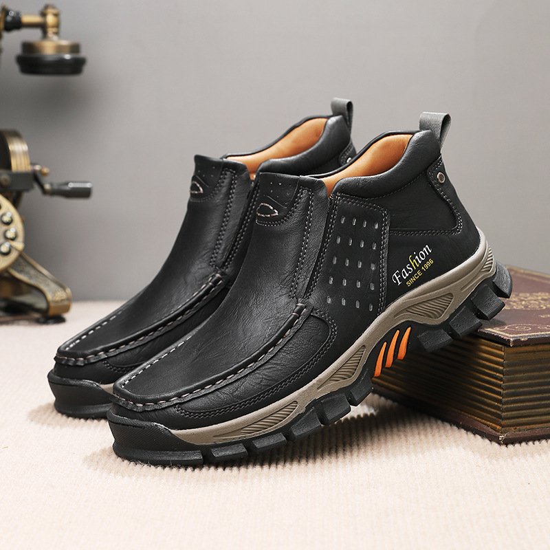 Casual Men's Metal Ankle Boots - Non-Slip & Breathable