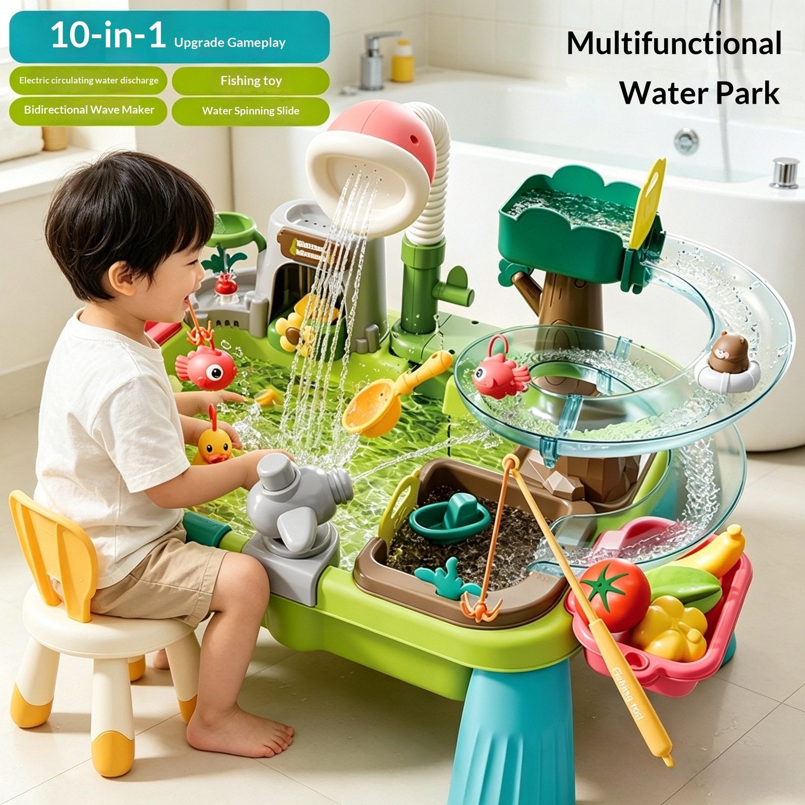 Dino Splash Pool with Electric Water Flow