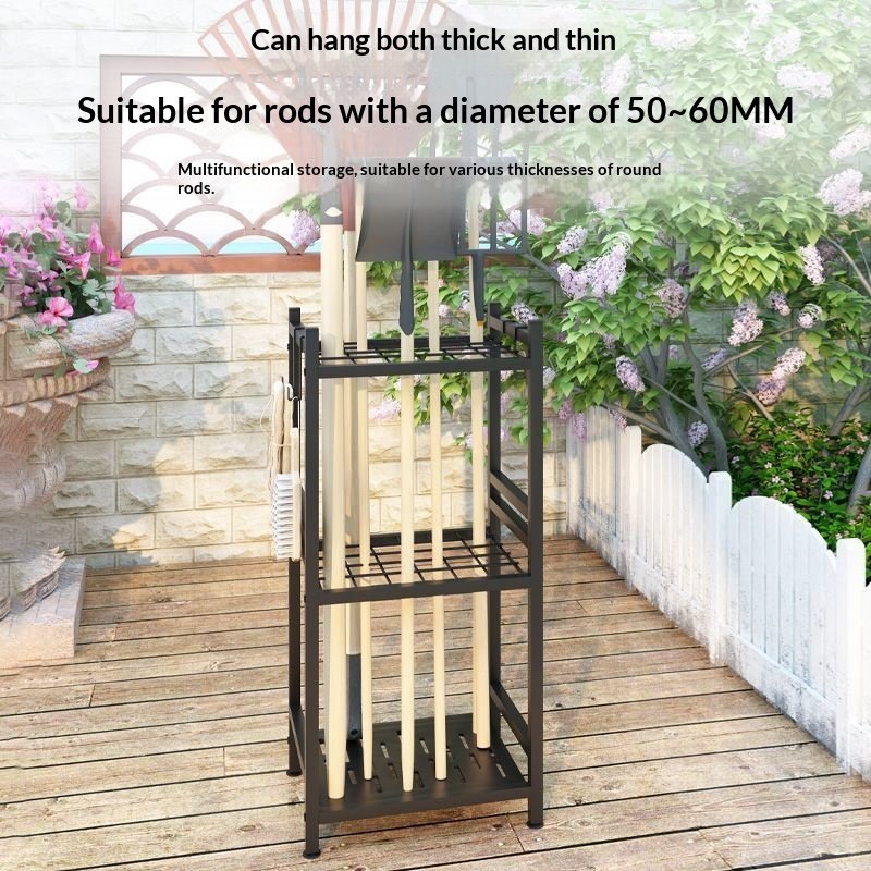3-Tier Garden Cart Tool Storage Rack