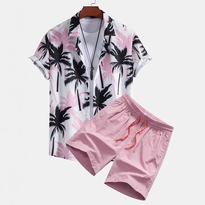 Casual Digital Print Shirt Set for Men
