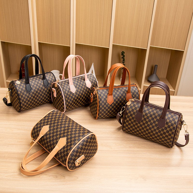 Retro Color-Block Handbag for Women