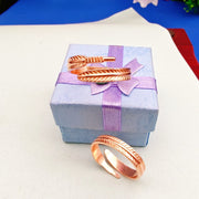 Solid Copper Leaf Ring, Adjustable & Polished Unisex Design