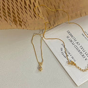 Elegant Clavicle Necklace for Women - 18K Gold Plated Sterling Silver