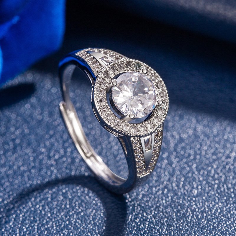 Personalized Zircon Women's Platinum Gold Ring