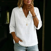 Relaxed Fit Cotton Linen Blouse