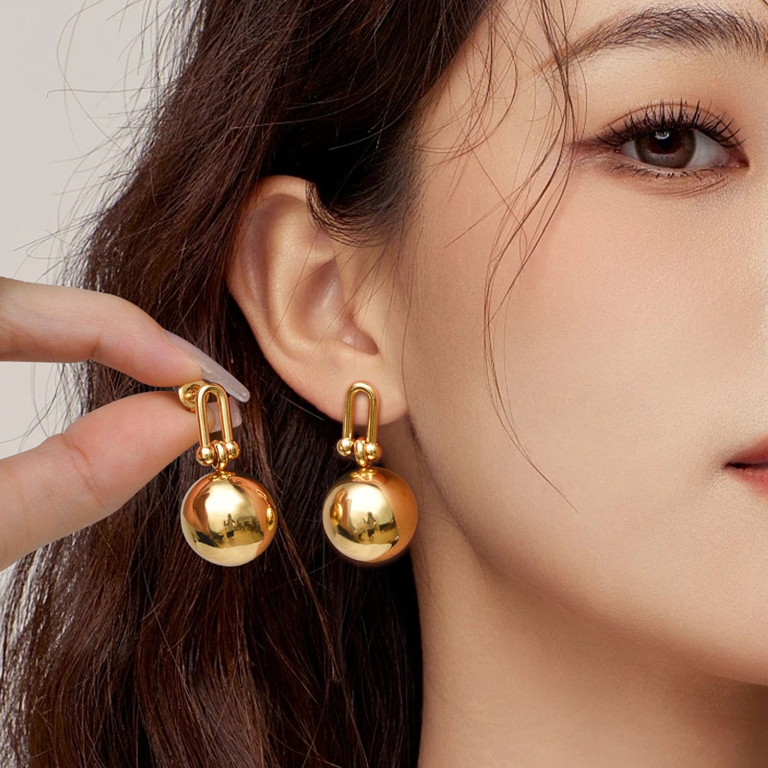 Geometric Zircon Earrings for Women - Durable Titanium Steel Design