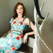 Retro Floral Swimsuit Set for Women