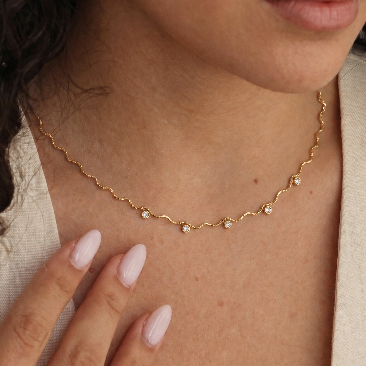 Custom Titanium Steel Women's Clavicle Chain Necklace