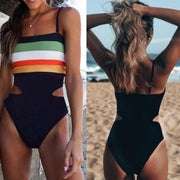 Sexy One-Piece Swimsuit for Women - Spliced Lace-up Camisole Style