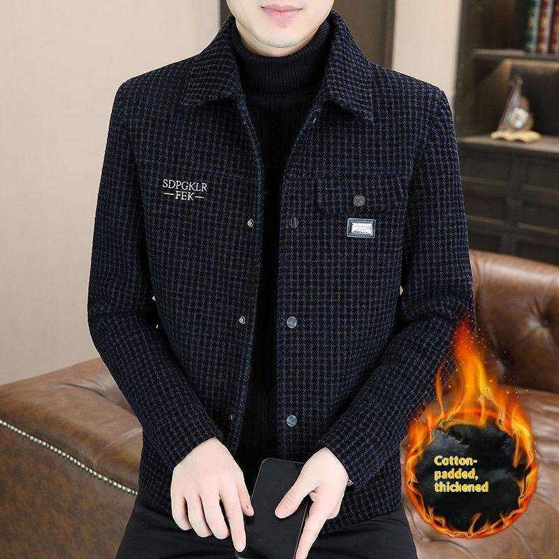 Men's Fleece-lined Thickened Lapel Jacket