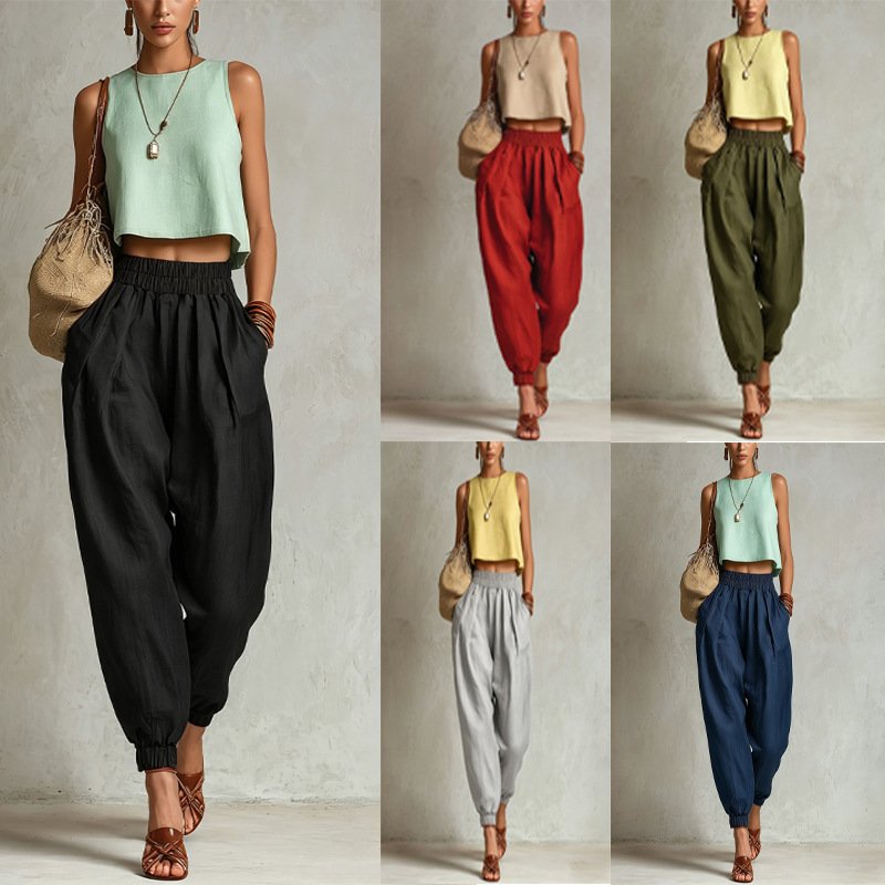 Loose-fit Jogger Pants with Lantern-leg Design