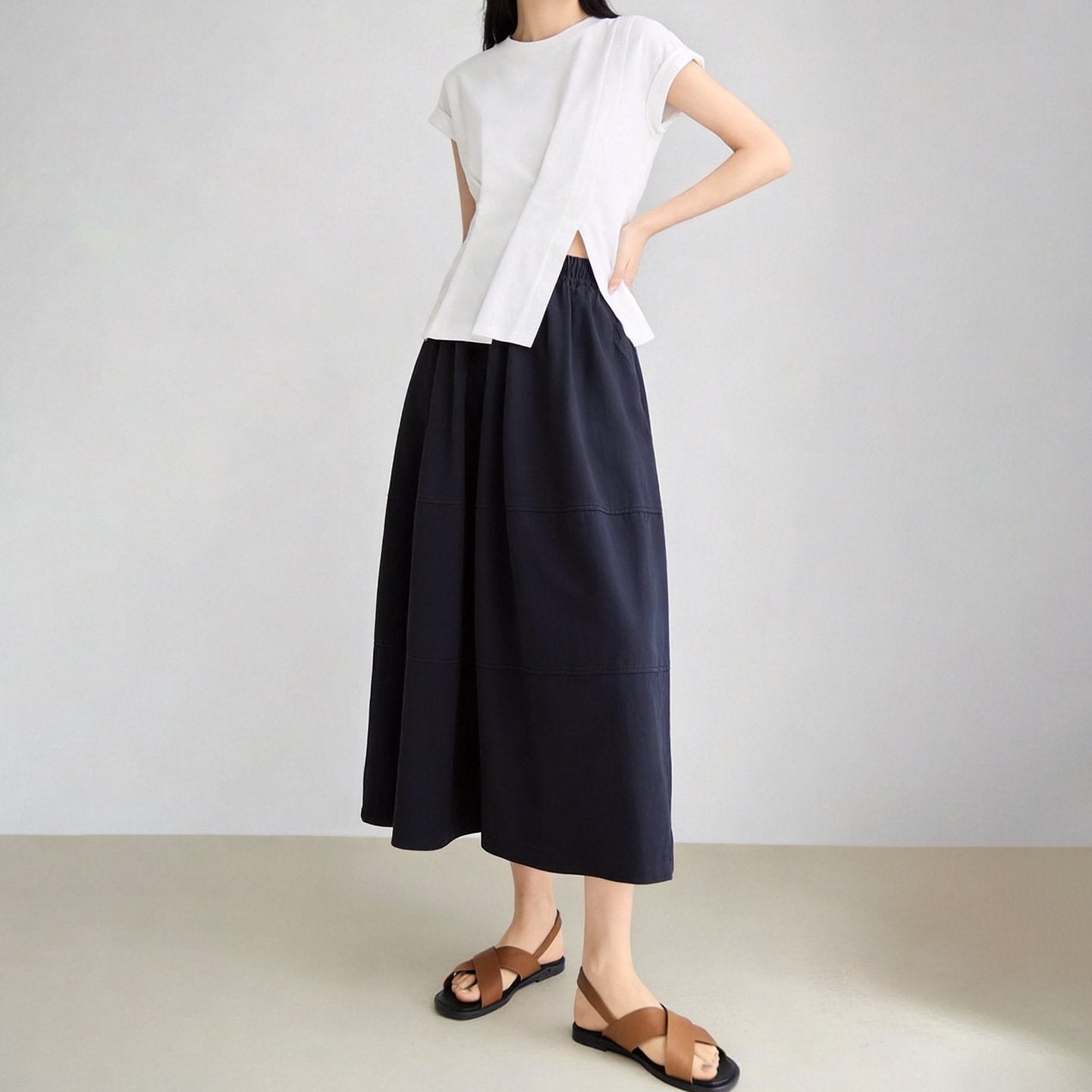 Elegant Mid-Length Work Skirt for Women