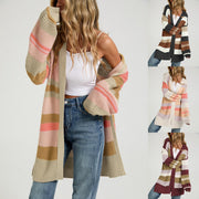 Women's Color-block Long-sleeve Coat