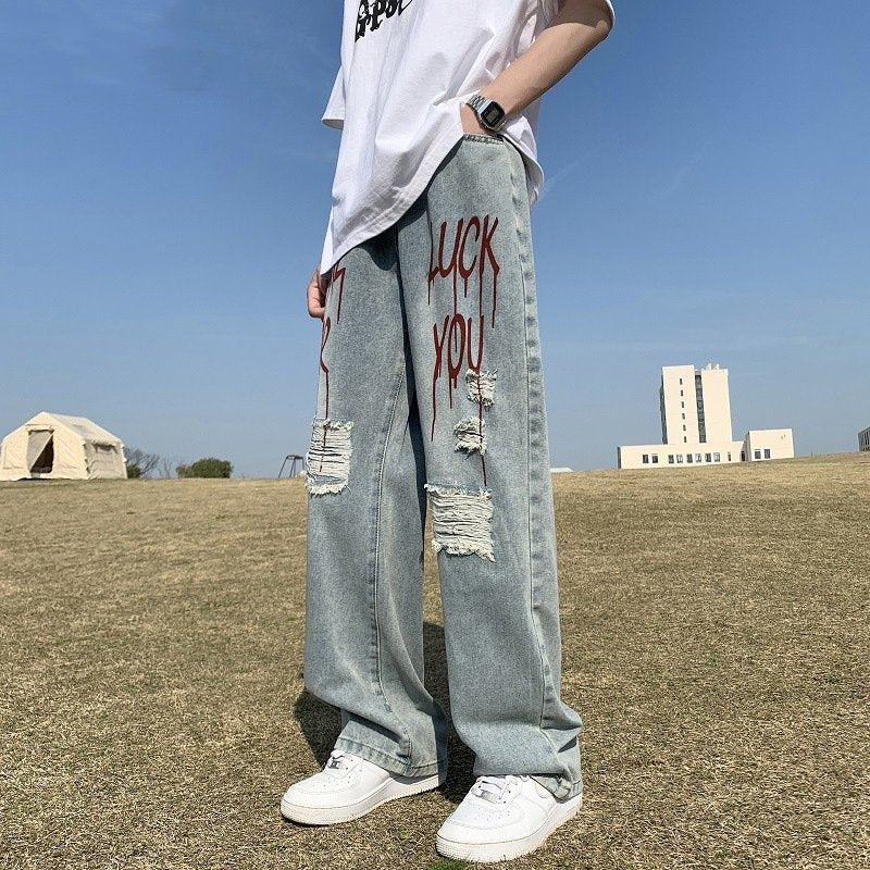 Relaxed Fit Denim Pants & Short-sleeved Tops for Men