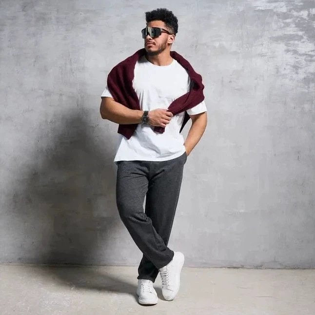Men's Large Elastic Waist Casual Pants
