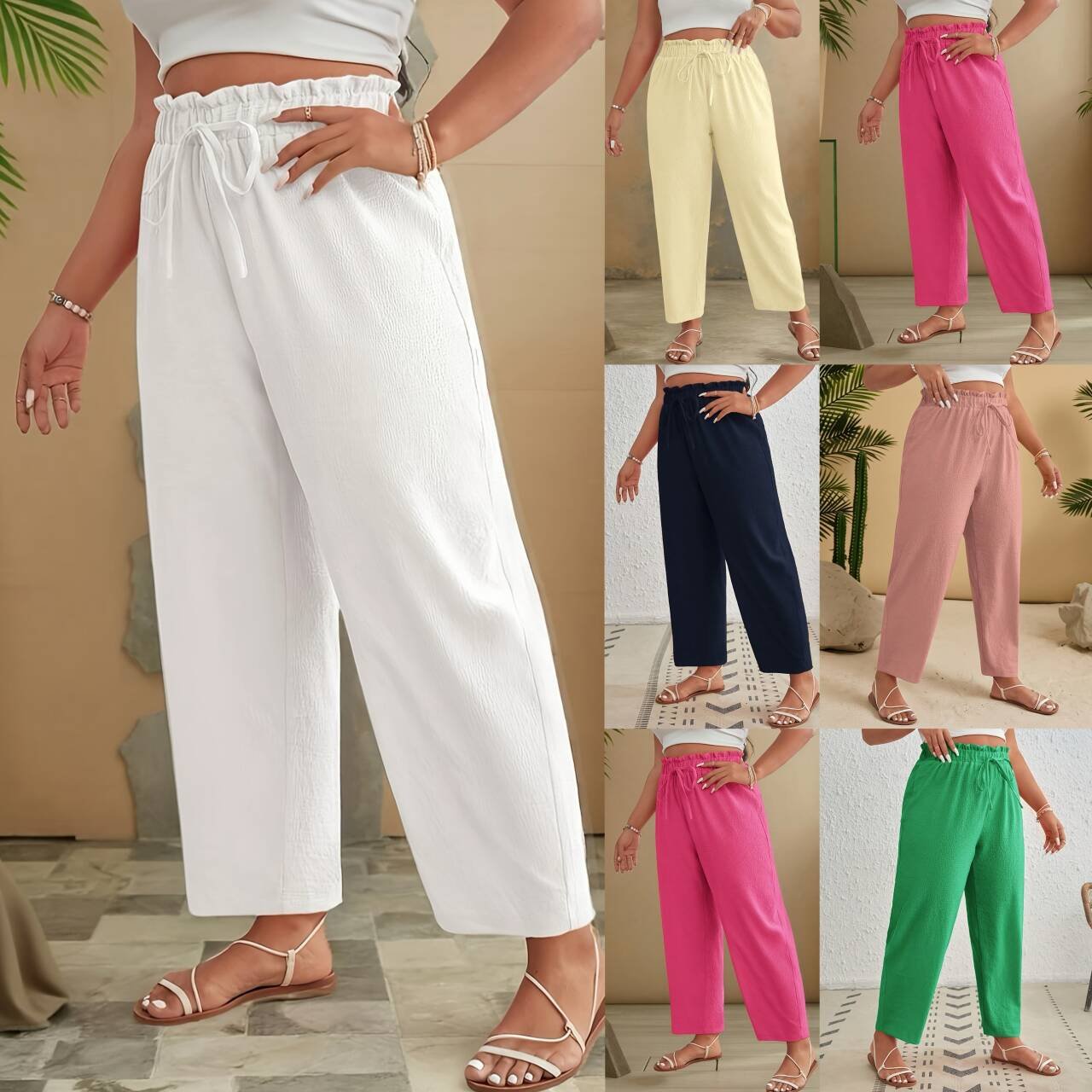 High-waist Wide-leg Casual Pants for Women