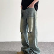 Vintage Distressed Denim Jeans for Men