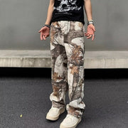 Casual Camo Print Denim Look Pants for Men