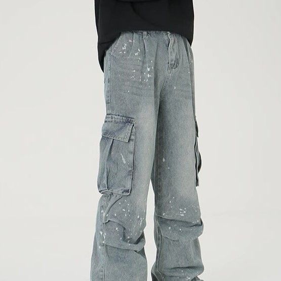 Wide-leg Work Pants for Men - Relaxed Fit Denim