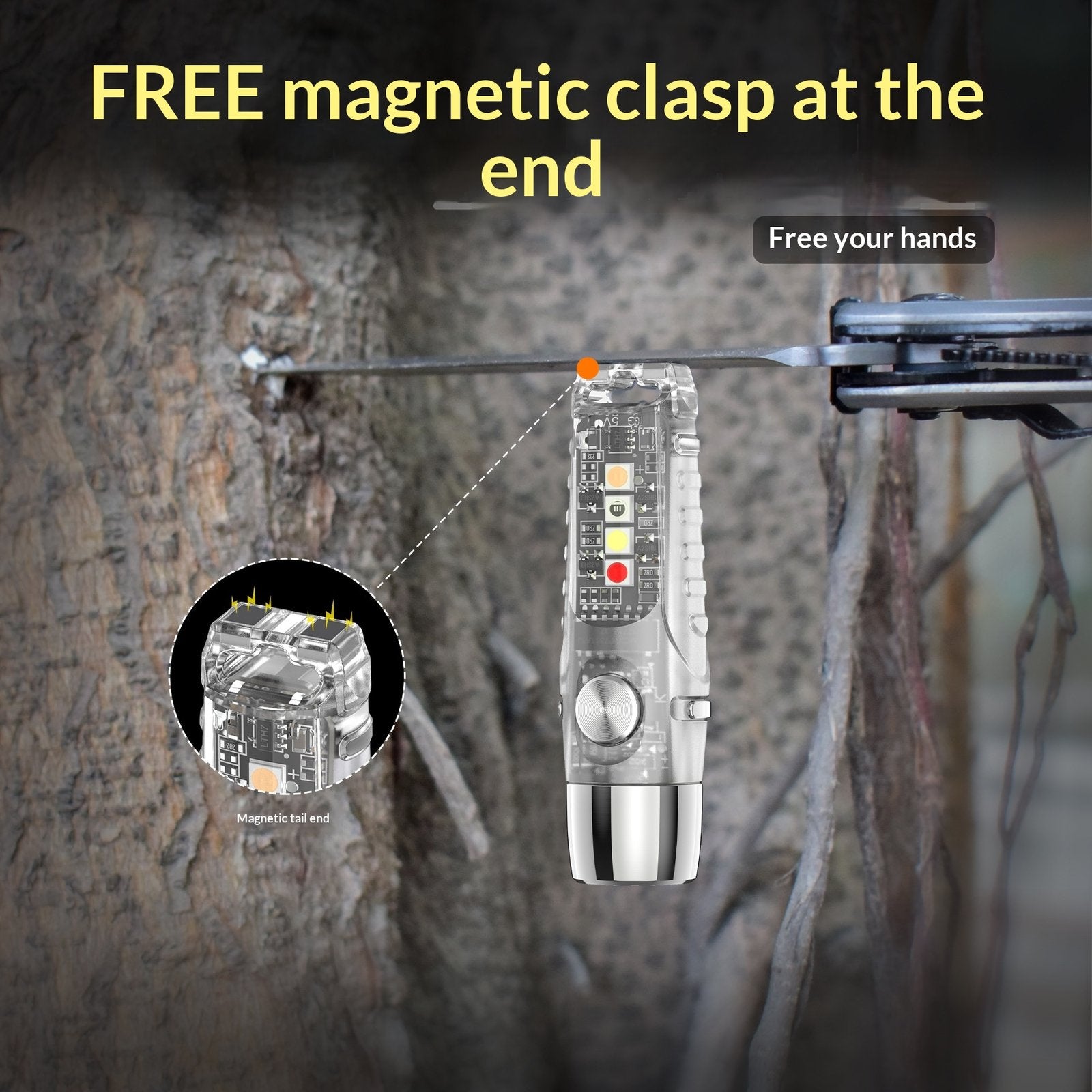 Compact Keychain Flashlight with UV Light