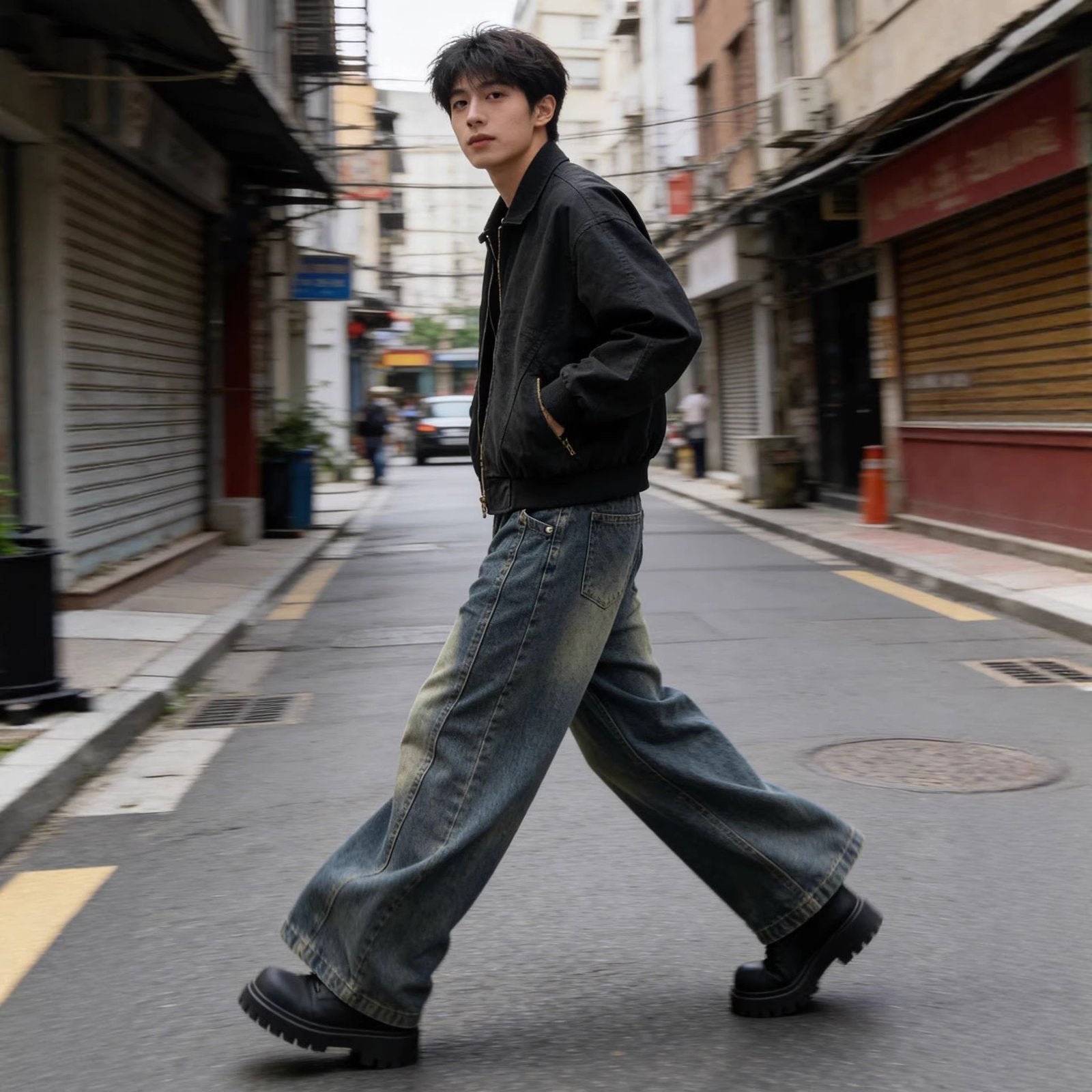 Retro Men's Casual Loose Fit Jeans