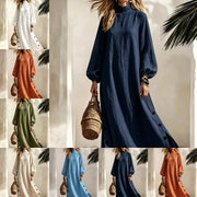 Split-front Robe-style Resort-wear Womens Autumnwinter Dress