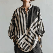 Cozy Long Sleeve Striped Shirt for Women