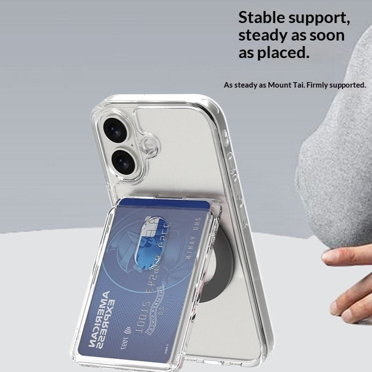 Transparent Card Holder with Stand & Magnetic Attachment