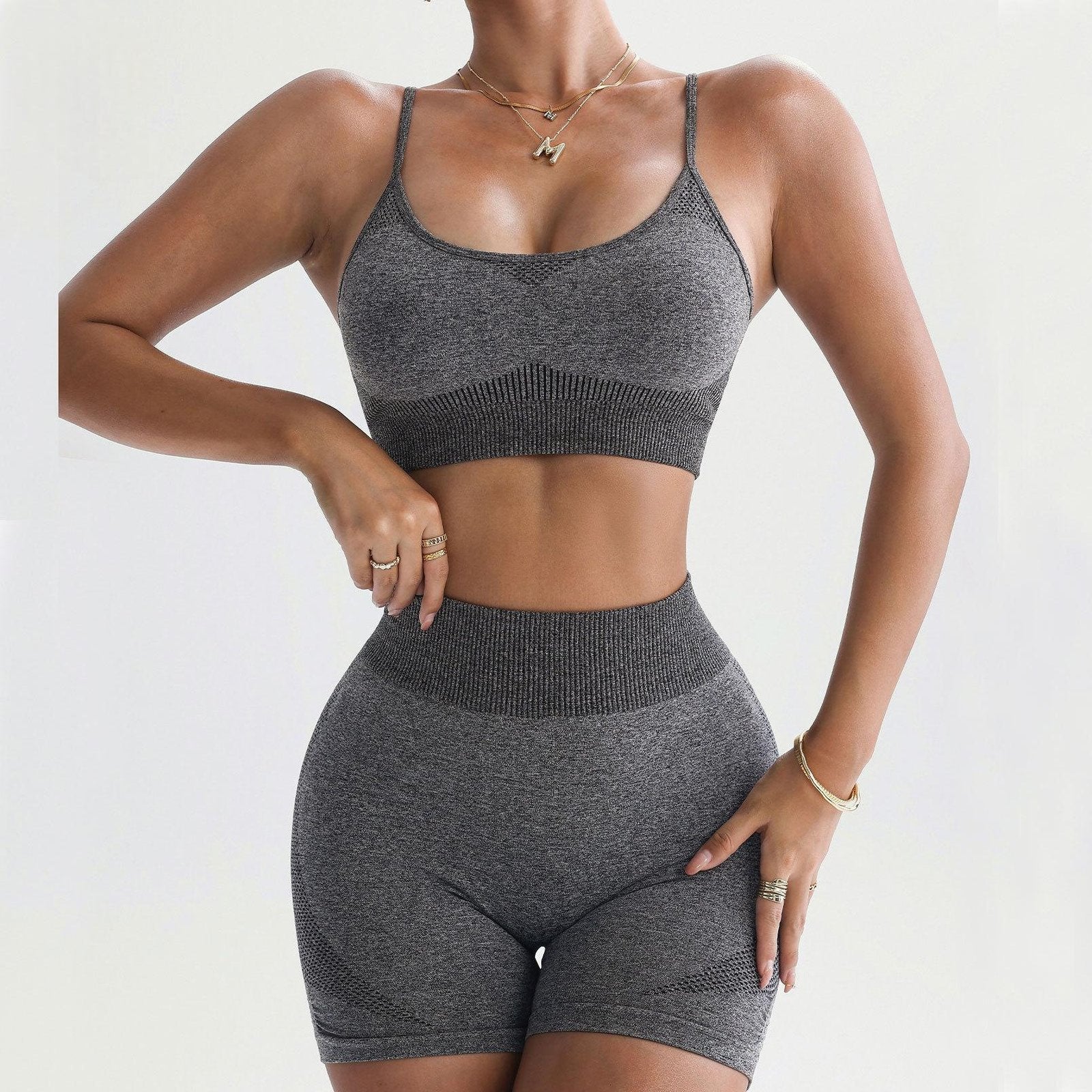 Ultra-Stretch Women's Sports Bra and Yoga Shorts Set