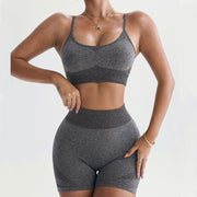 Ultra-Stretch Women's Sports Bra and Yoga Shorts Set