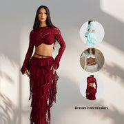 Lace Long Dress Set for Women