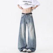 American Wide-leg Distressed Jeans for Men